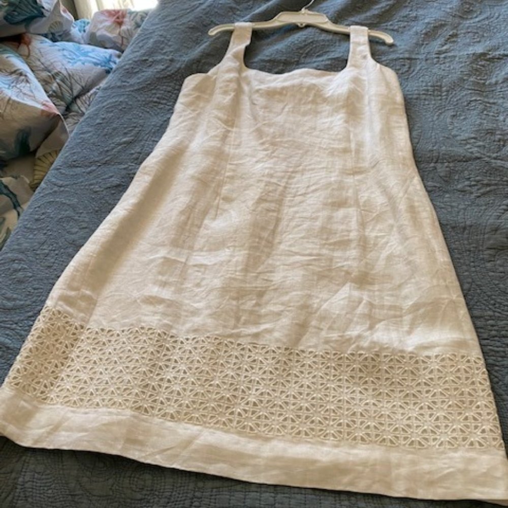 Ann Taylor White linen tank dress